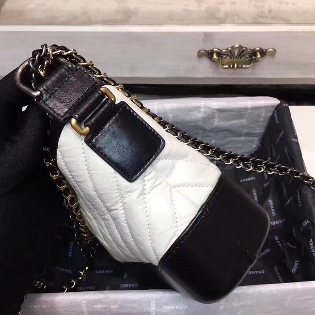 CHANEL GABRIELLE Original leather Hobo Bag A93841  white&black