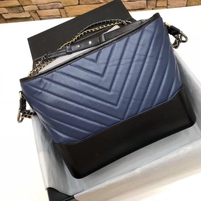CHANEL GABRIELLE Original leather Hobo Bag A93842 blue&black