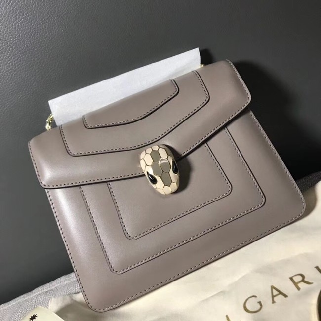 BVLGARI Serpenti Forever Flap Cover leather bag 00962 grey