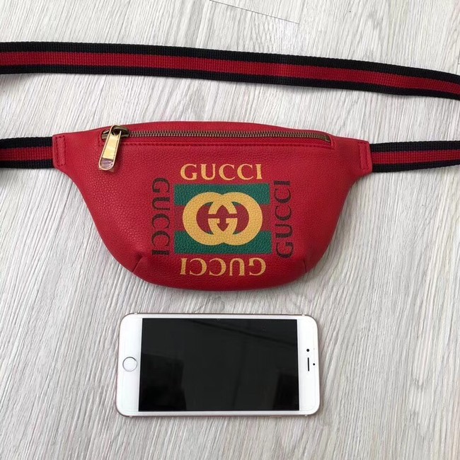 Gucci Print small belt bag 527792 red