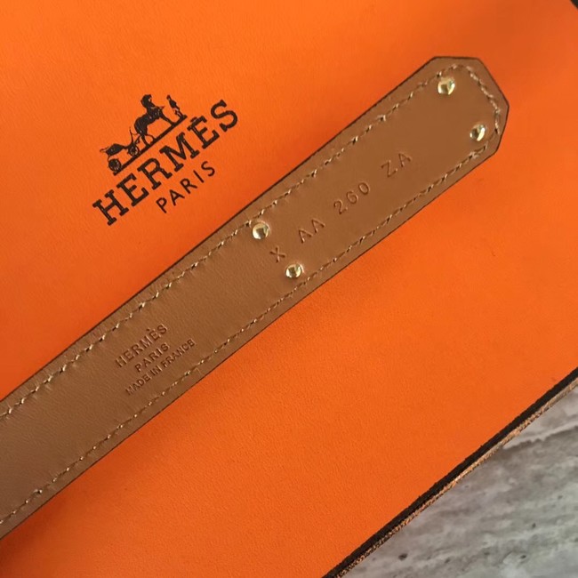 Hermes original epsom leather Kelly belt H069853 yellow