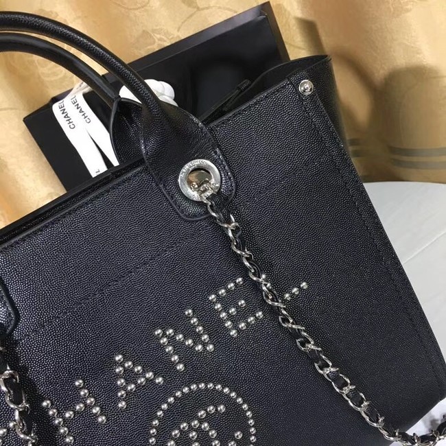 Chanel Original Caviar Leather Tote Shopping Bag 92565 black