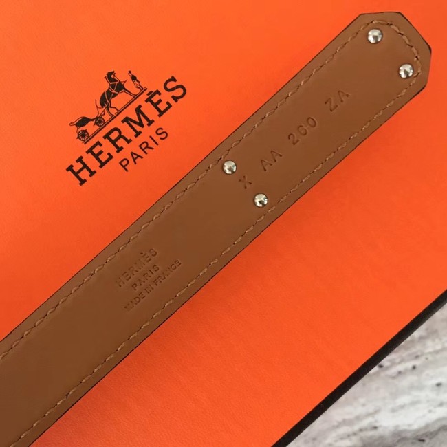 Hermes original epsom leather Kelly belt H069854 red gold plated metal