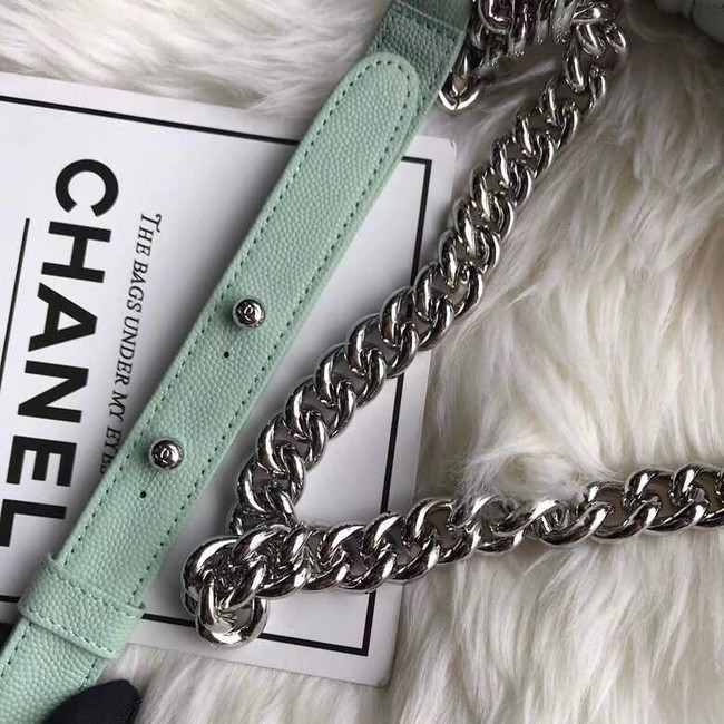 Chanel Leboy Original Caviar leather Shoulder Bag A67086 Light green silver chain