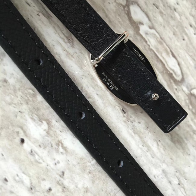 Hermes Focus belt buckle & Reversible leather strap 13 mm H20813 black	