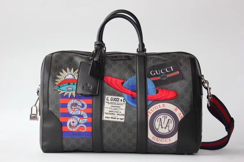 Gucci Night Courrier soft GG Supreme carry-on duffle 474131 black