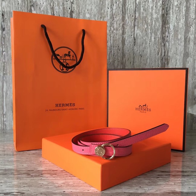 Hermes Mini belt buckle & Reversible leather strap 13 mm H07142 rose