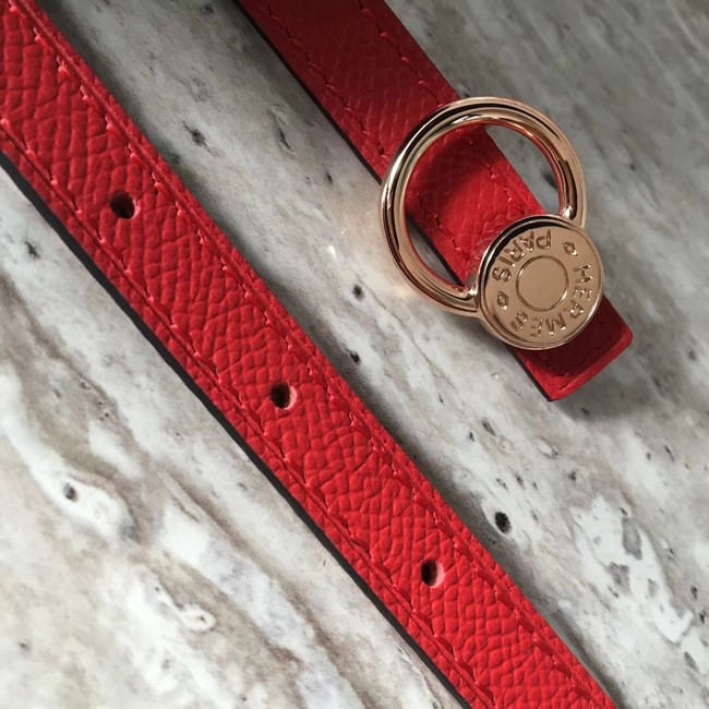 Hermes Mini belt buckle & Reversible leather strap 13 mm H07142 red