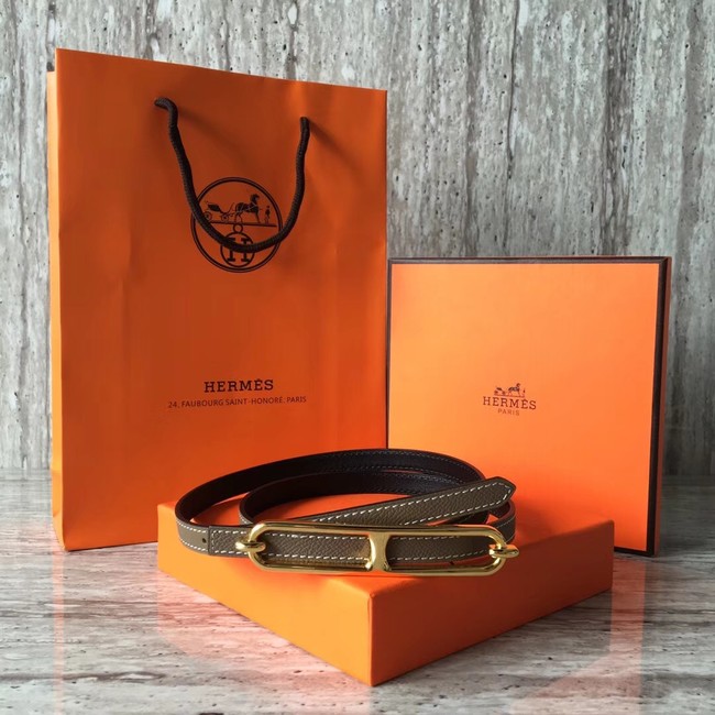 Hermes Roulis buckle & Reversible leather strap 13 mm H065538 grey