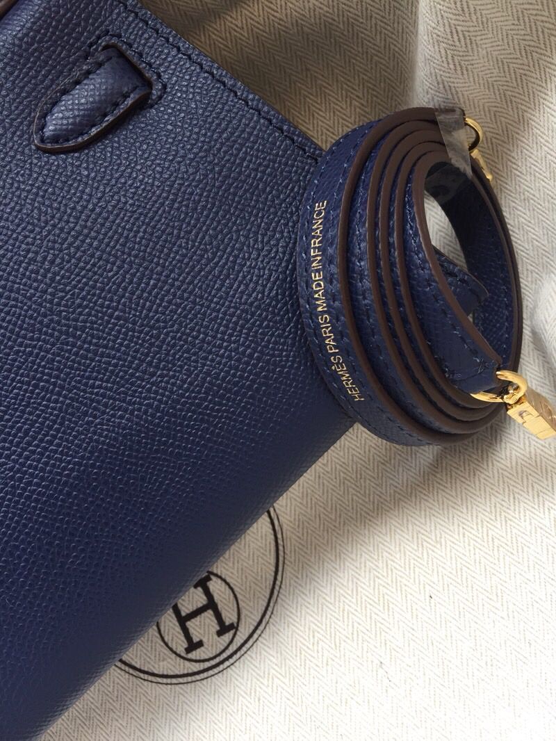 Hermes Kelly 20cm Tote Bag Original Epsom Leather KL20 Blue