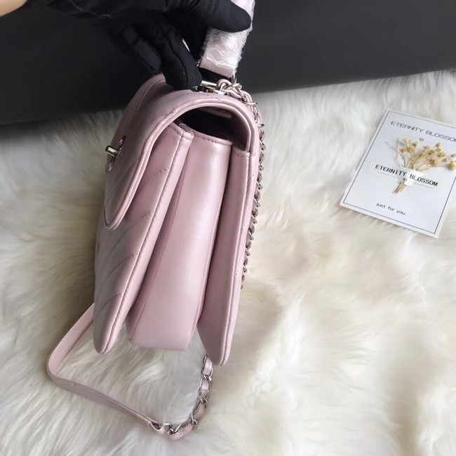 Chanel Small Flap Bag with Top Handle B92236 Pink