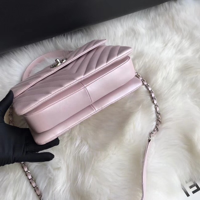 Chanel Small Flap Bag with Top Handle B92236 Pink
