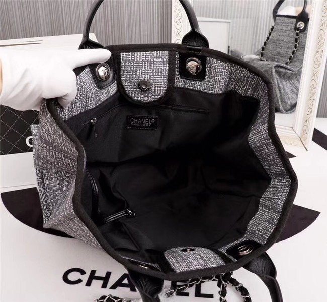 Chanel Canvas Tote Shopping Bag 8099 grey
