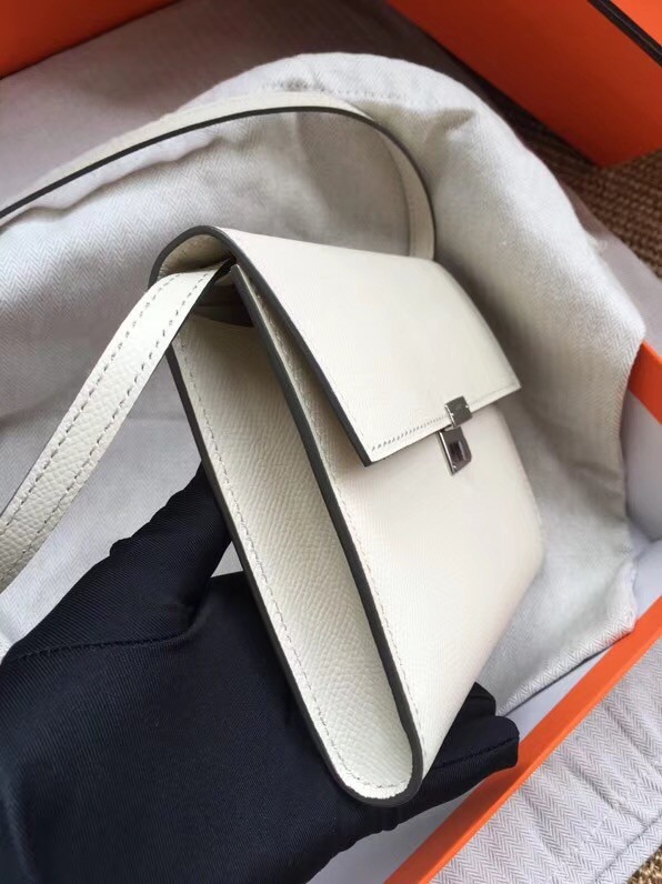 Hermes Clutch Epsom calfskin cross-body bag H0589 white