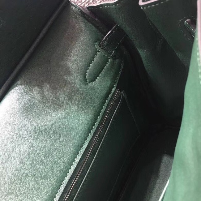 Hermes Real ostrich leather birkin bag BK35 green