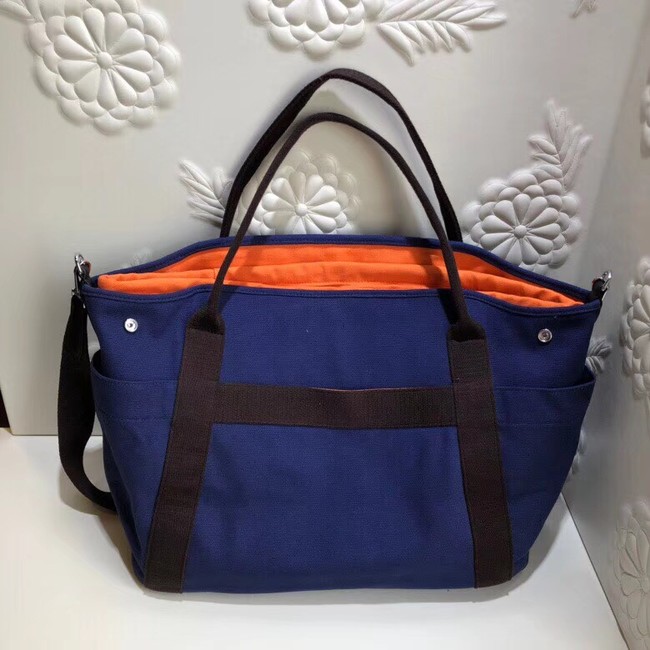 Hermes Canvas Shopping Bag H0734 blue