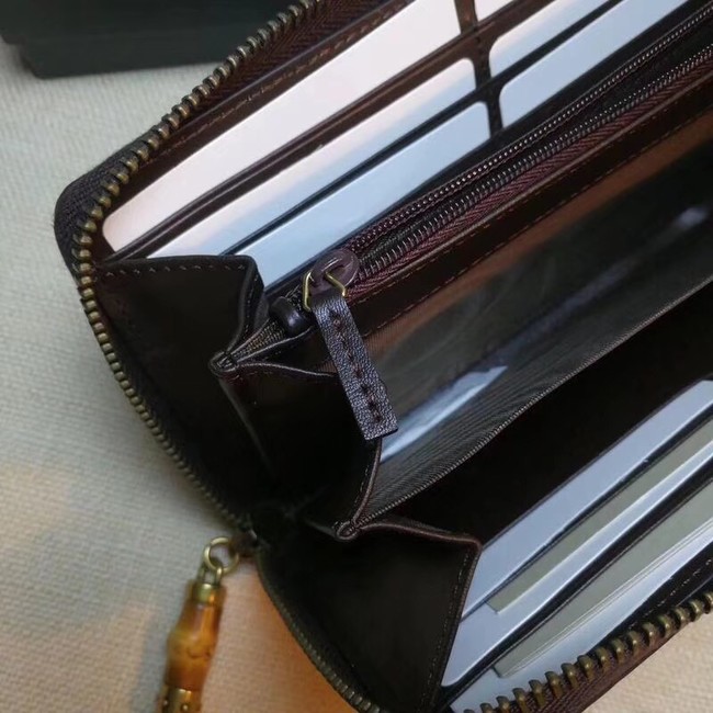 Gucci GG canvas zipper wallet 353651 brown