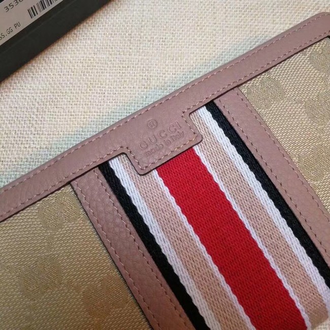 Gucci GG canvas zipper wallet 353651 light pink