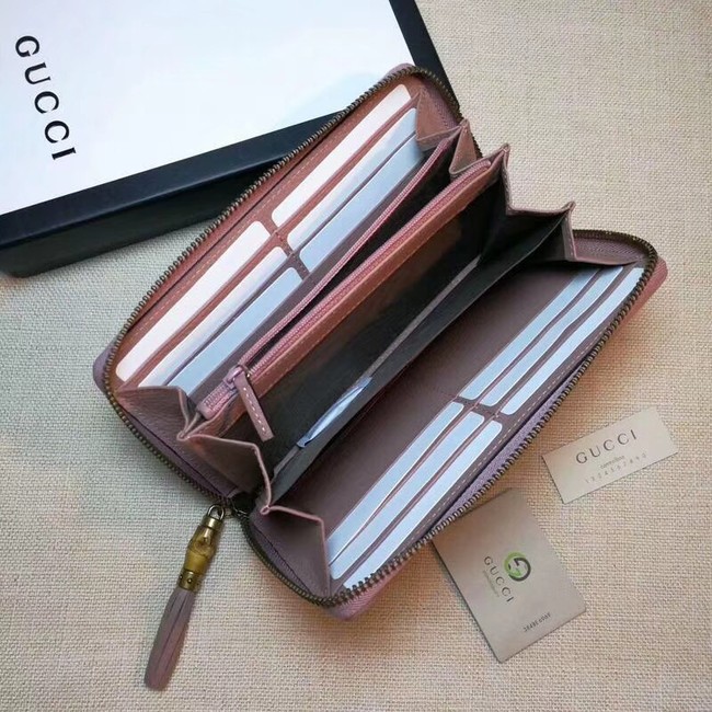 Gucci GG canvas zipper wallet 353651 light pink
