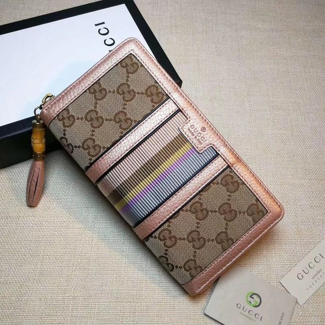 Gucci GG canvas zipper wallet 353651 pink