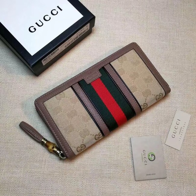 Gucci GG canvas zipper wallet 353651 dark pink