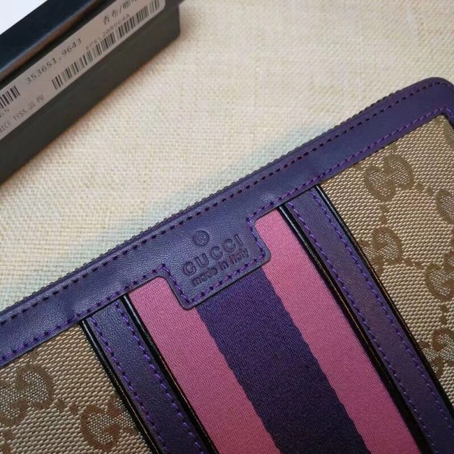 Gucci GG canvas zipper wallet 353651 purple