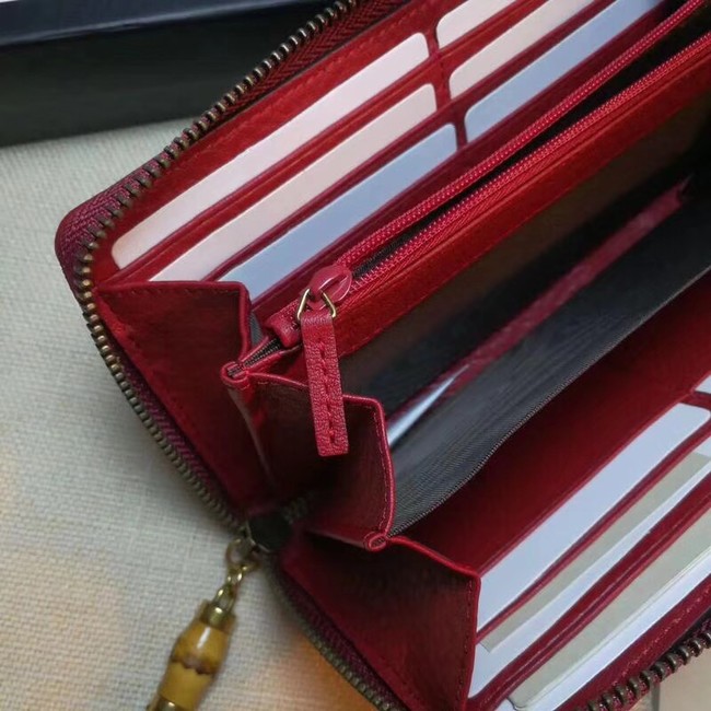 Gucci GG canvas zipper wallet 353651 red