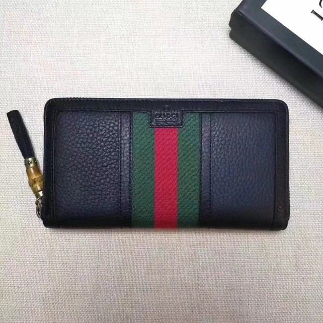 Gucci Leather zipper wallet 353651 black
