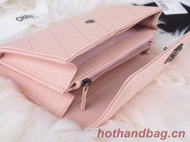 BOY CHANEL Flap Wallet A80286 pink silver-Tone Metal