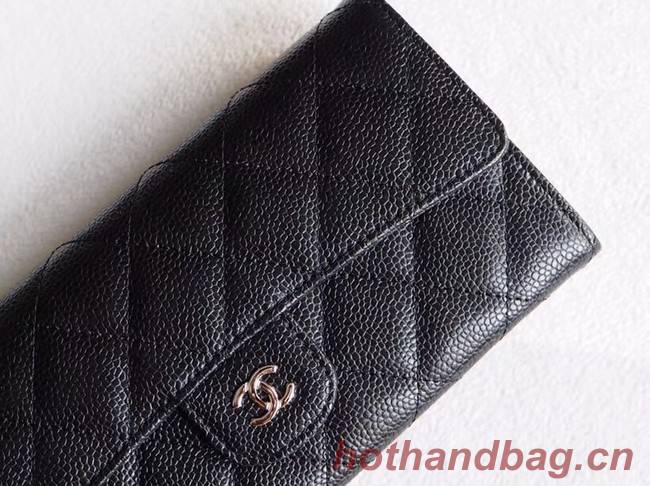 Chanel Classic Flap Wallet A31506 black silver-Tone Metal