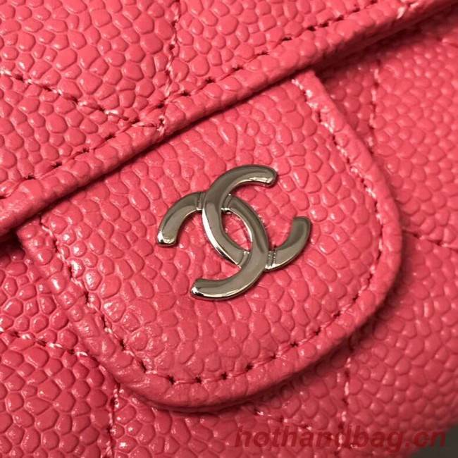 Chanel Classic Flap Wallet A31506 rose silver-Tone Metal