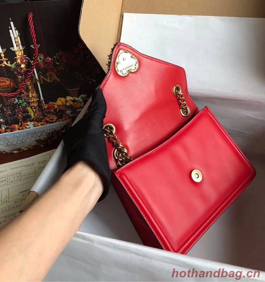 Dolce & Gabbana Calfskin Leather 4046 red