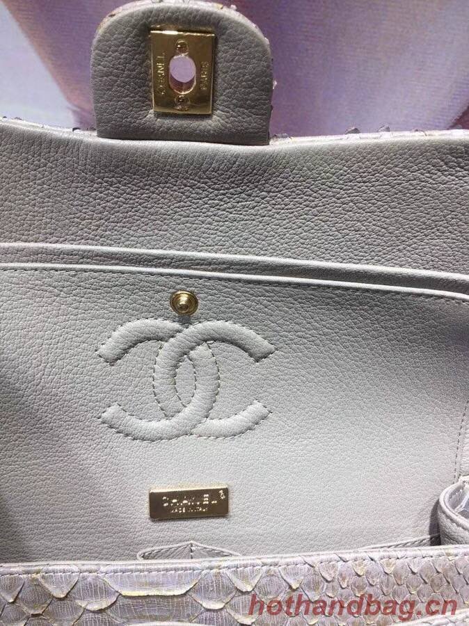 Chanel Classic Handbag Python & Gold-Tone Metal A01112 gold
