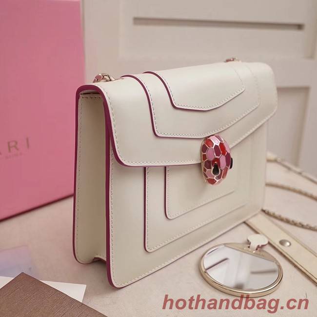 BVLGARI Serpenti Forever Flap Cover leather bag 28697 white