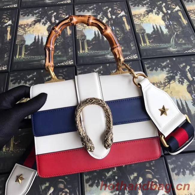 Gucci Dionysus small top handle bag 523367 white&blue&red