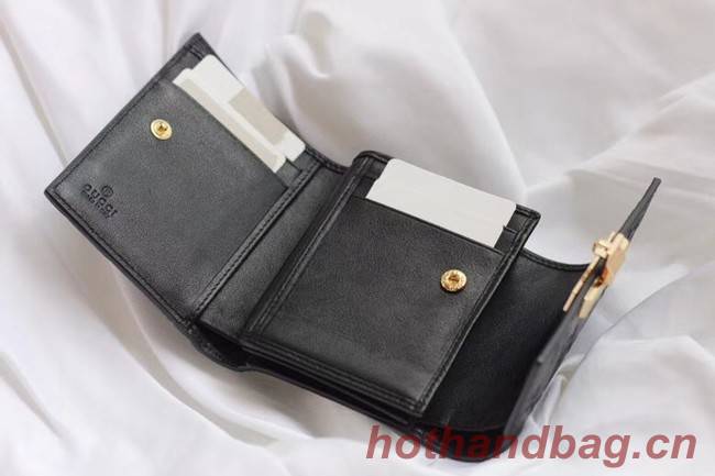 Gucci Leather french flap wallet 453155 black