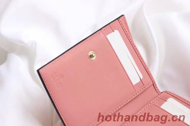 Gucci Leather french flap wallet 453155 pink
