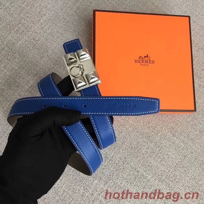 Hermes Collier de Chien belt buckle & Reversible leather strap 24 mm H0521 blue