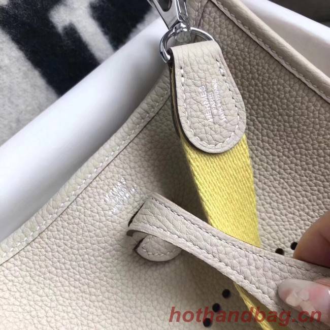Hermes Evelyne original togo leather mini Shoulder Bag H15698 light gray