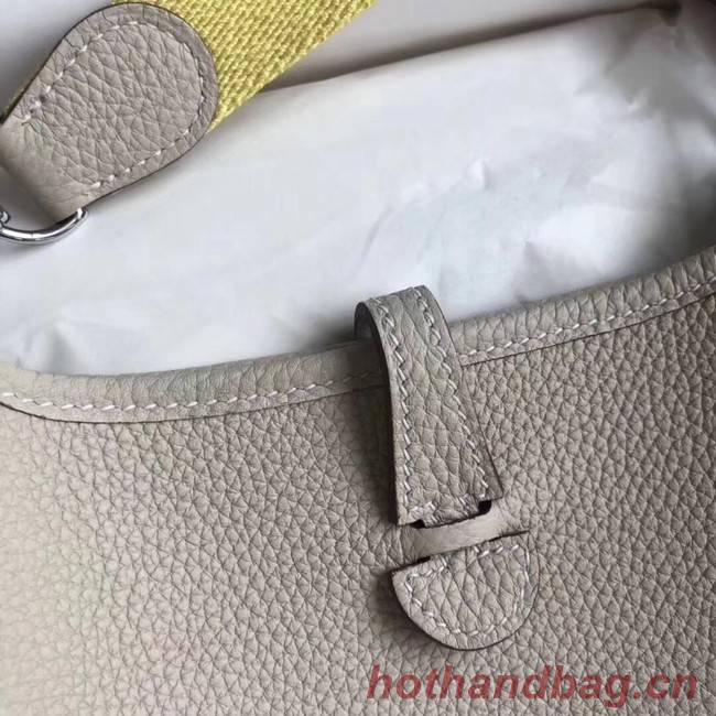 Hermes Evelyne original togo leather mini Shoulder Bag H15698 light gray
