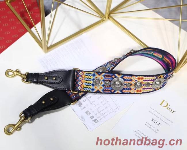 Dior MULTI-COLOURED CANVAS SHOULDER STRAP WITH MEDALLIONS 03566