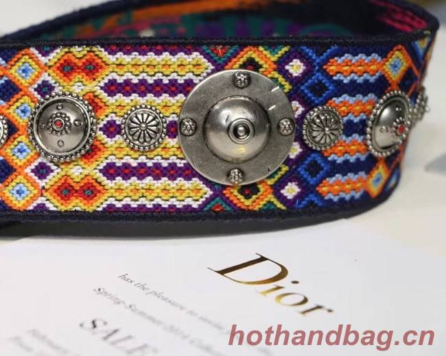 Dior MULTI-COLOURED CANVAS SHOULDER STRAP WITH MEDALLIONS 03566