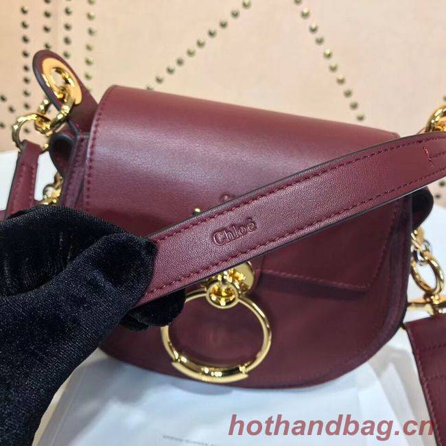 CHLOE Tess Small leather shoulder bag 3E153 Plum purple
