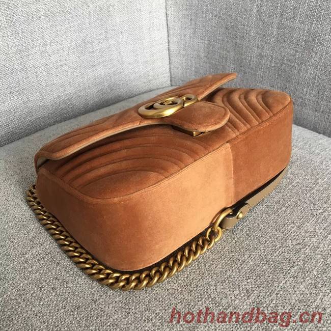Gucci GG Marmont velvet mini bag 446744 brown