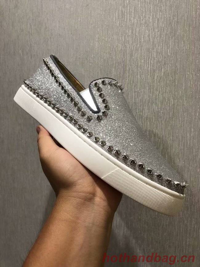 CHRISTIAN LOUBOUTIN Pik Boat glitter leather sneakers CL1025