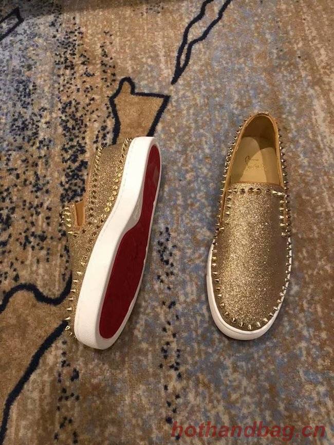 CHRISTIAN LOUBOUTIN Pik Boat glitter leather sneakers CL1029