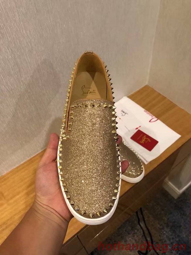 CHRISTIAN LOUBOUTIN Pik Boat glitter leather sneakers CL1029