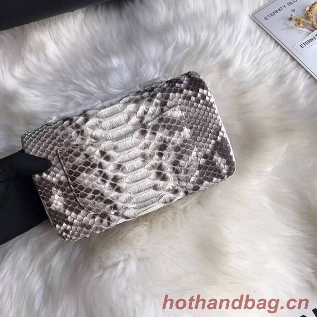 Chanel Mini Flap Bag Python & Gold-Tone Metal A69900 grey
