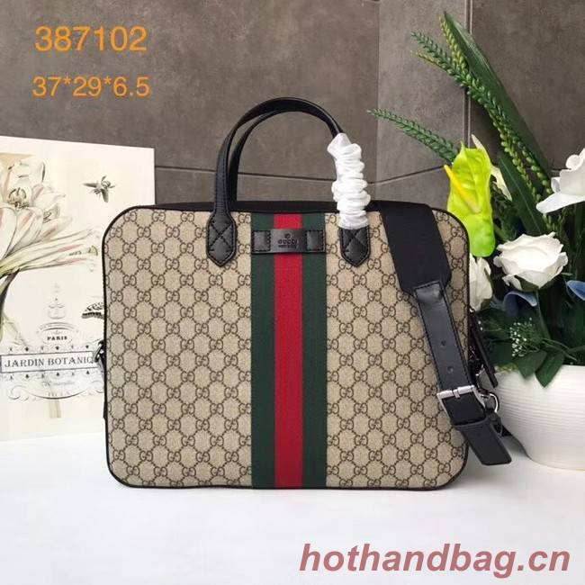 Gucci GG canvas top quality tote bag 387102 brown