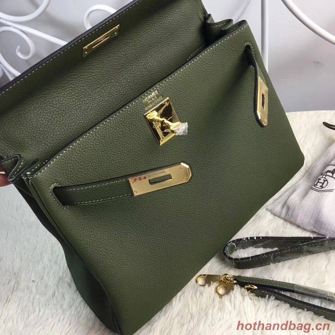 Hermes Birkin Tote Bag Original Togo Leather BK35 Deark Green